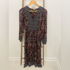Boho Paisley Midi Dress